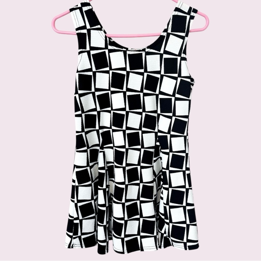 Retro geometric mini dress